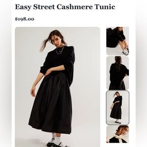 Free People Easy Street cashmere tunic. Black Size XL